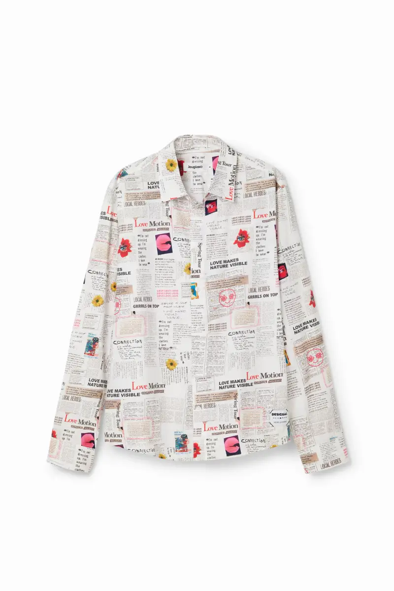 Camicia maniche lunghe giornale WHITE