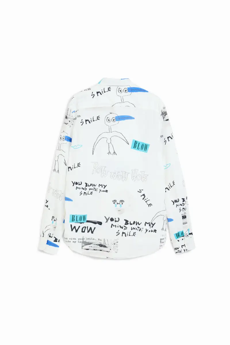 Camicia messaggio arty WHITE miniatura 2