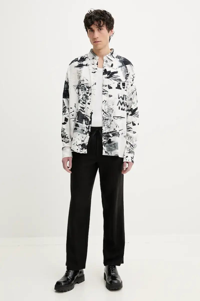 camicia MOTO uomo colore bianco 25SMCW19 miniatura 2