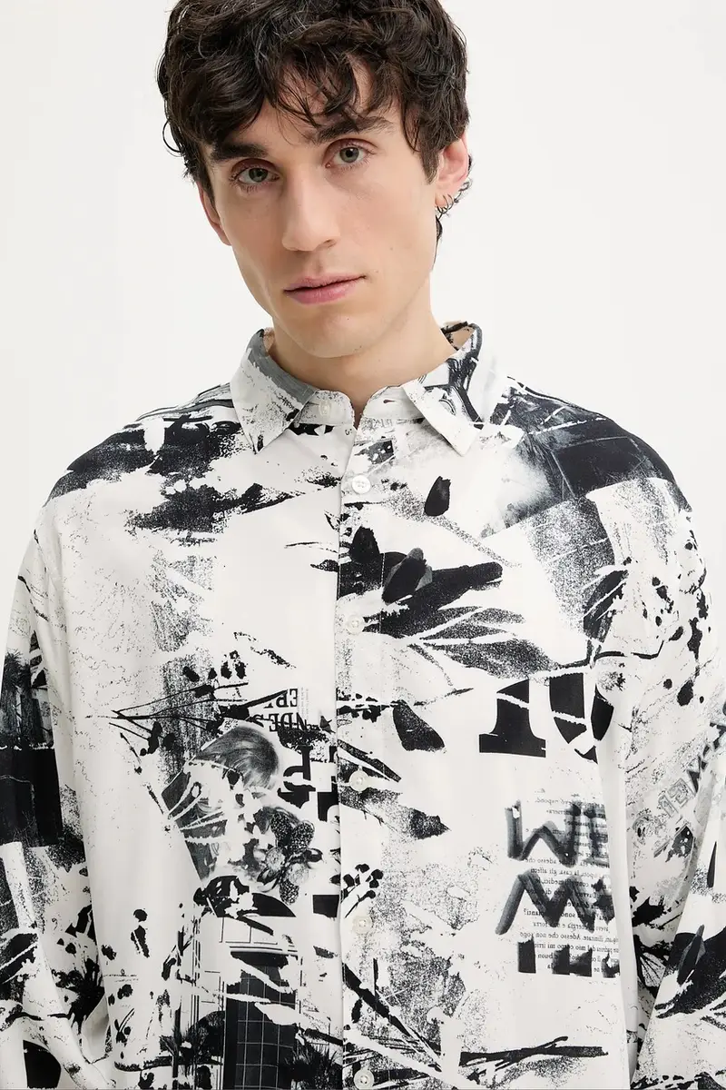 camicia MOTO uomo colore bianco 25SMCW19 miniatura 4