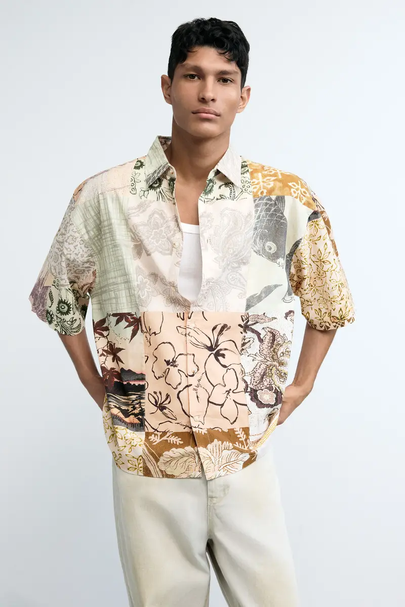 camicia patch orientale WHITE