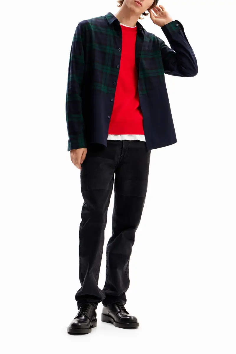 Camicia patchwork quadri BLUE miniatura 2