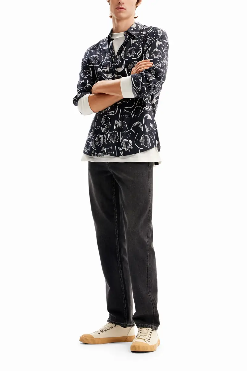 Camicia popeline arty BLACK miniatura 2