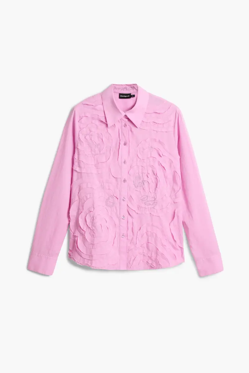 Camicia ricamata con onde RED