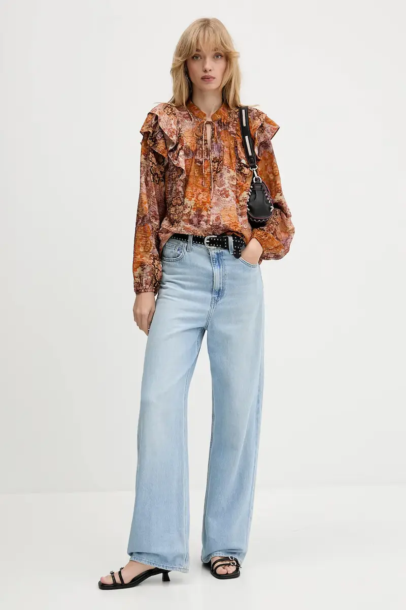 camicia ROMANTICA donna colore arancione 25WWBW08 miniatura 2