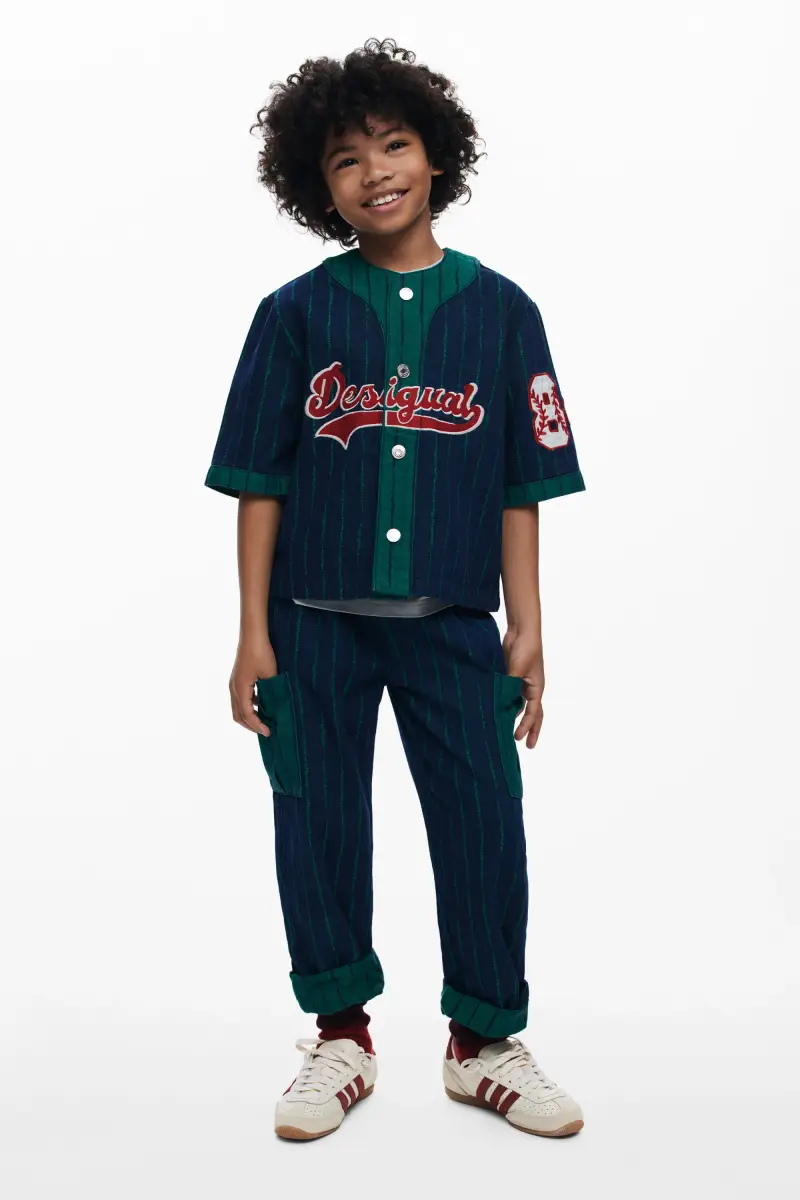 Camicia sportiva in denim BLUE miniatura 2