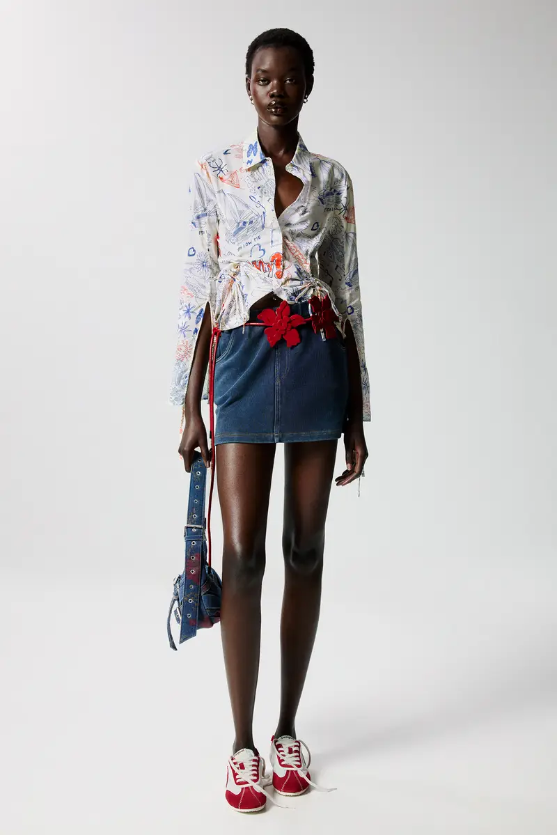 Camicia stampata con fiocchi WHITE