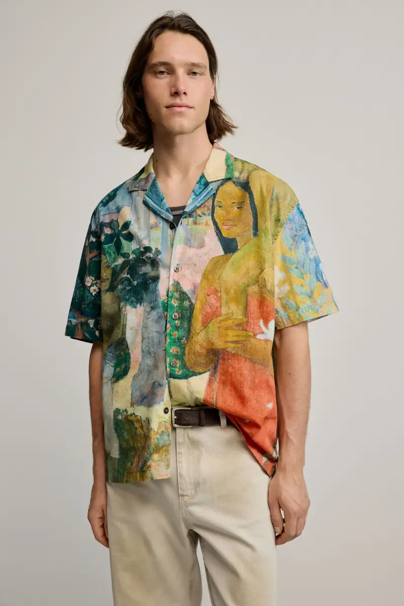 camicia stampata gaugin RED