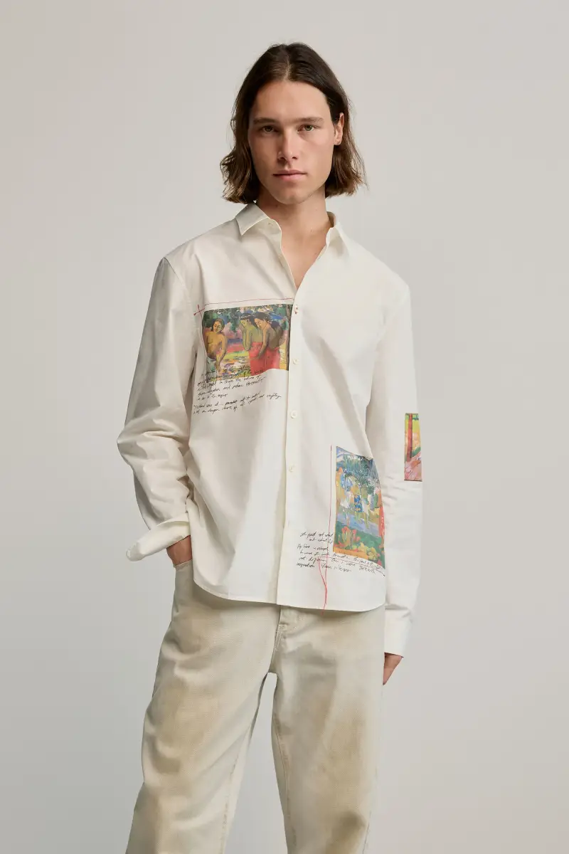 Camicia stampata Gaugin WHITE