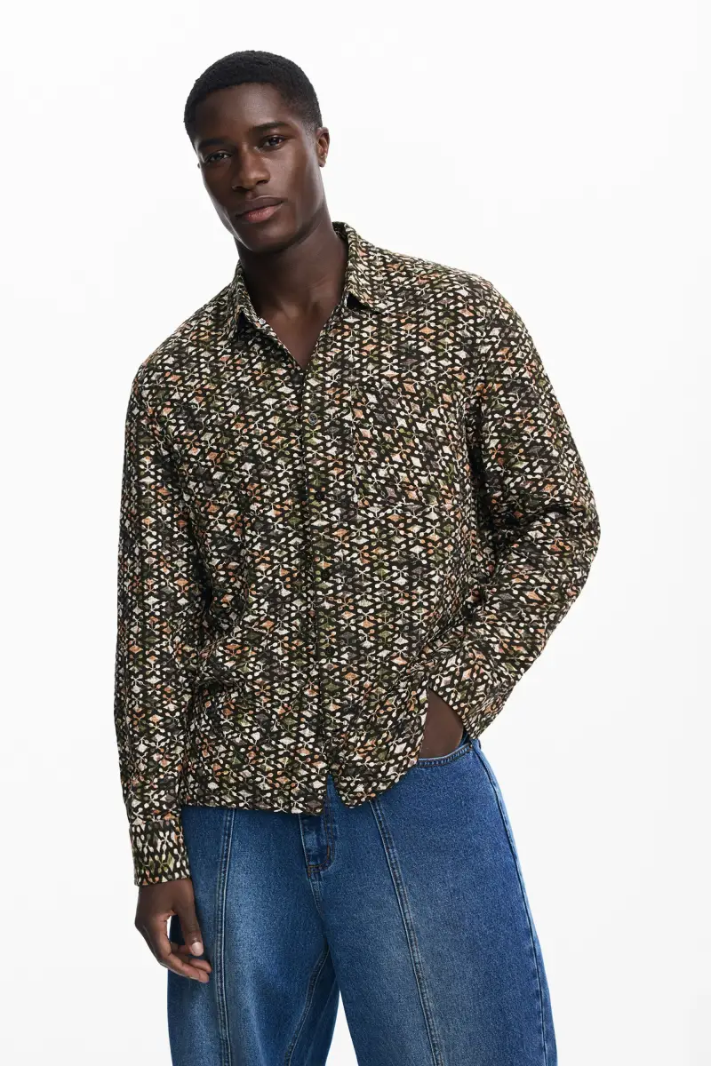 Camicia uomo jacquard GREEN miniatura 2