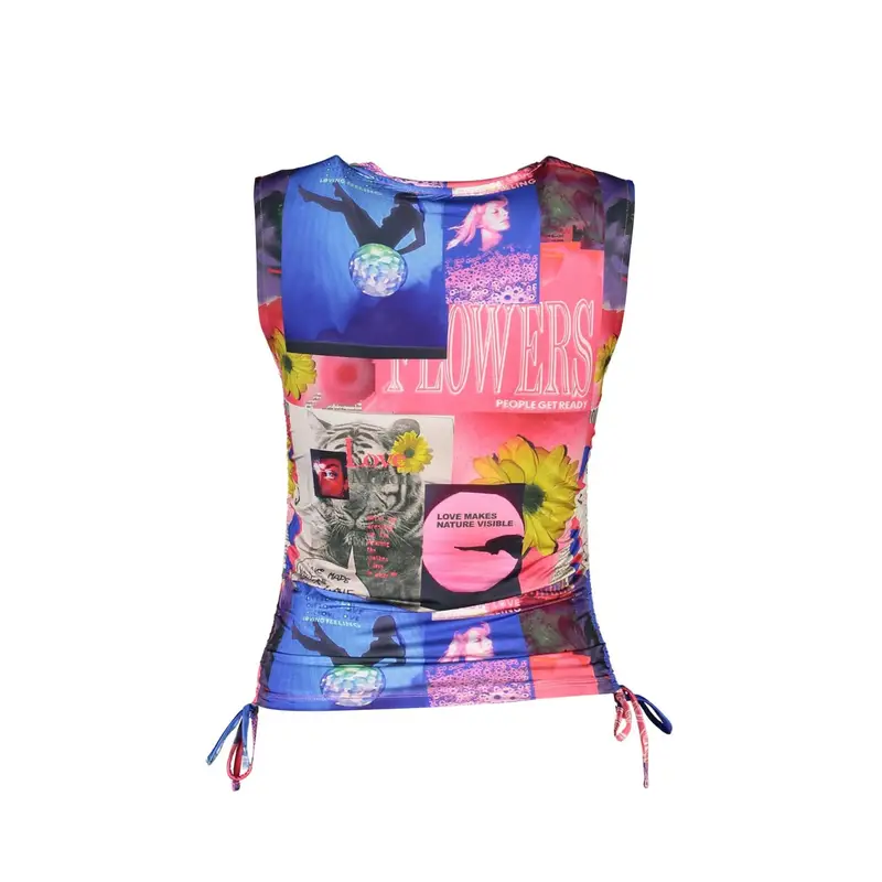 Canotta Donna Blu Dettagli a Contrasto miniatura 2