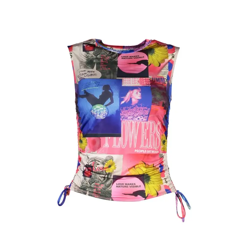 Canotta Donna Blu Dettagli a Contrasto