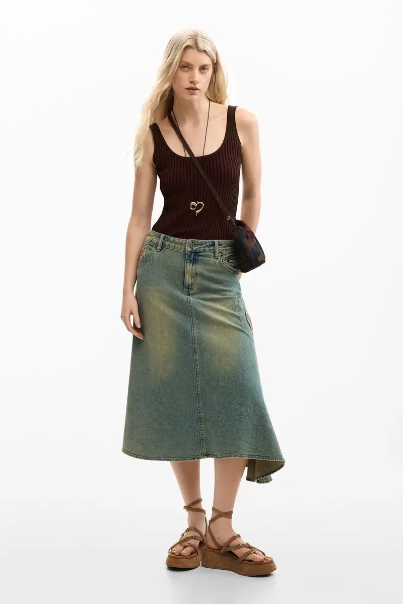 canottiera a costine BROWN miniatura 2