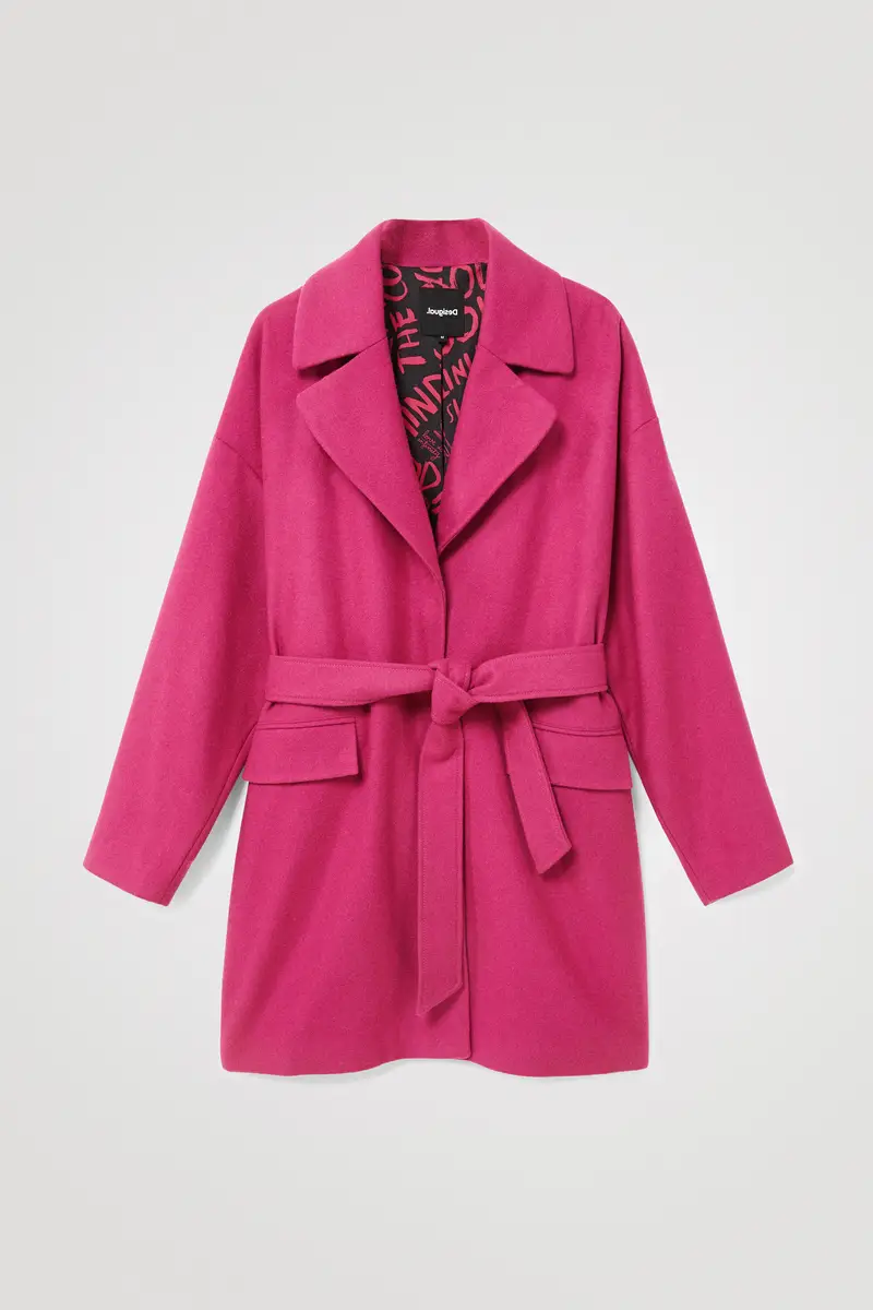 Cappotto 3/4 lana cintura RED