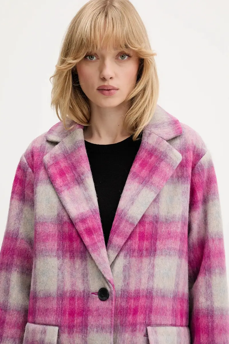 cappotto con lana PINKCHECK colore rosa 25WWEW15 miniatura 4
