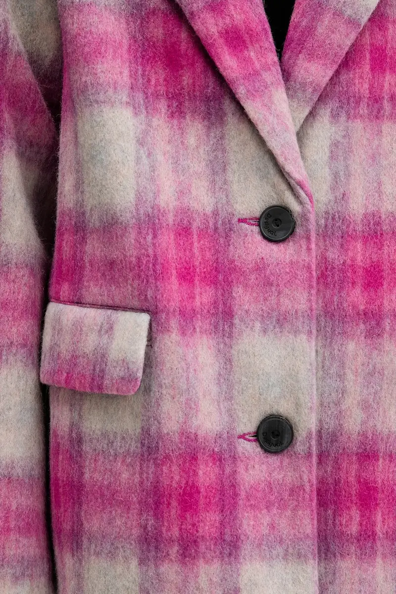 cappotto con lana PINKCHECK colore rosa 25WWEW15 miniatura 5