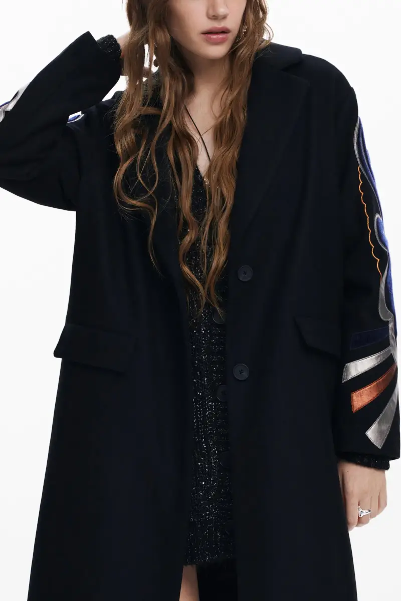 Cappotto con maniche stampate BLACK miniatura 2