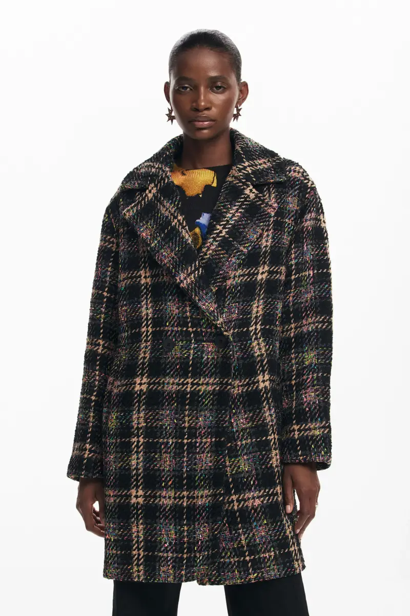 Cappotto corto a quadri BLACK miniatura 2