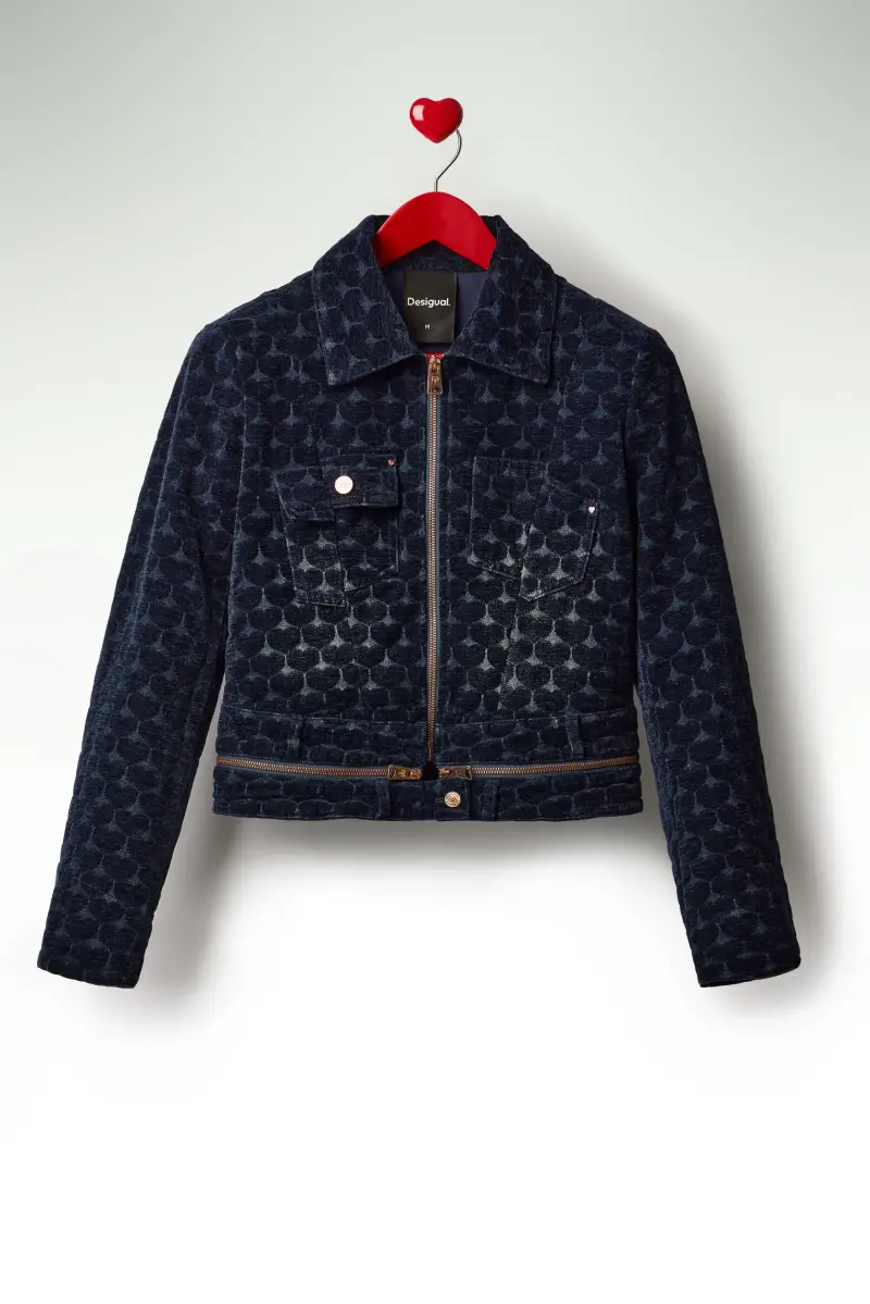 cappotto giacca in denim BLUE miniatura 2