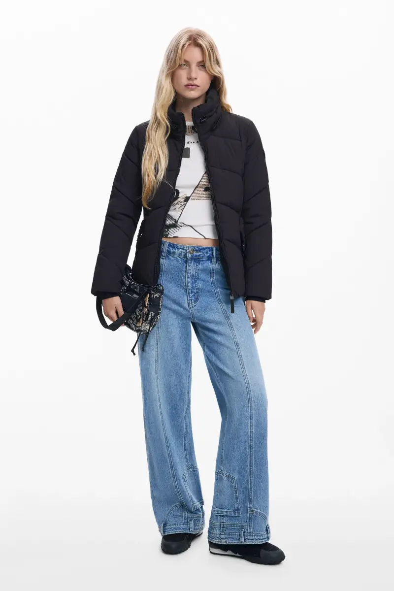 Cappotto imbottito con cintura BLACK miniatura 2