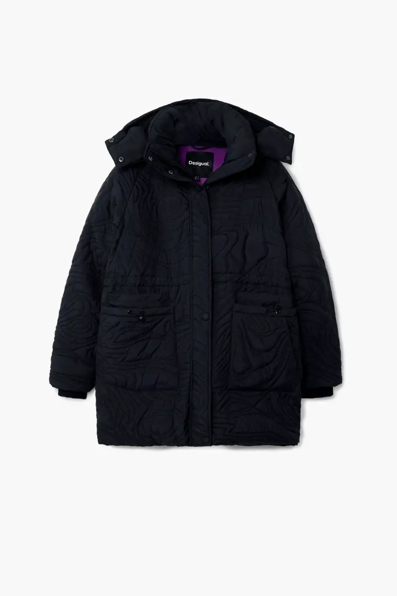 Cappotto imbottito con texture BLACK