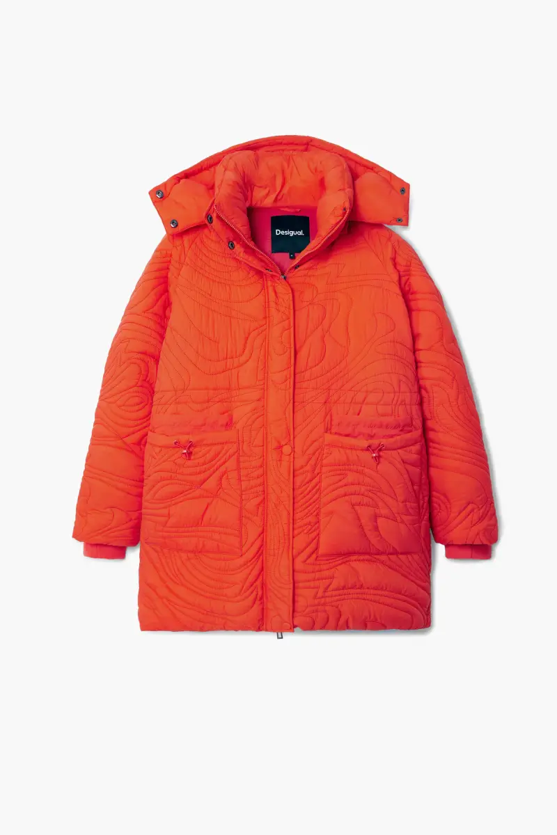 Cappotto imbottito con texture ORANGE