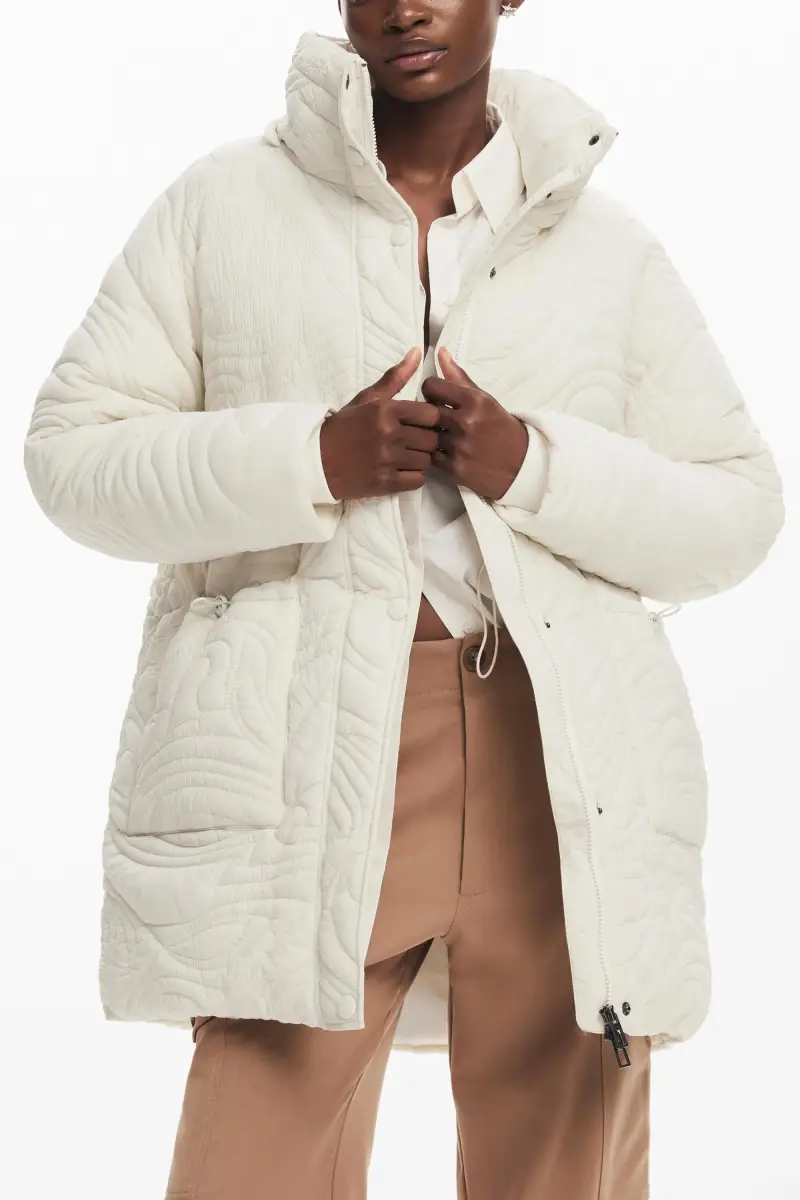 Cappotto imbottito con texture WHITE miniatura 2