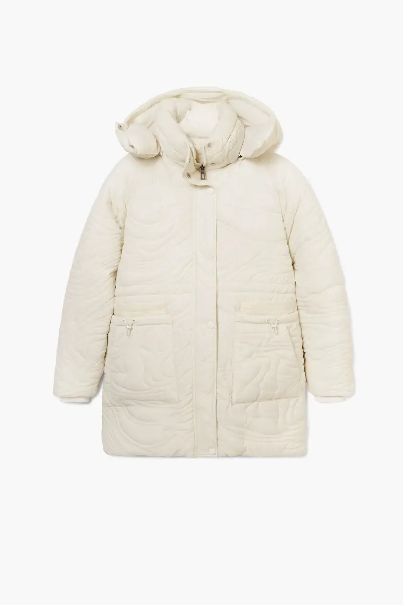 Cappotto imbottito con texture WHITE