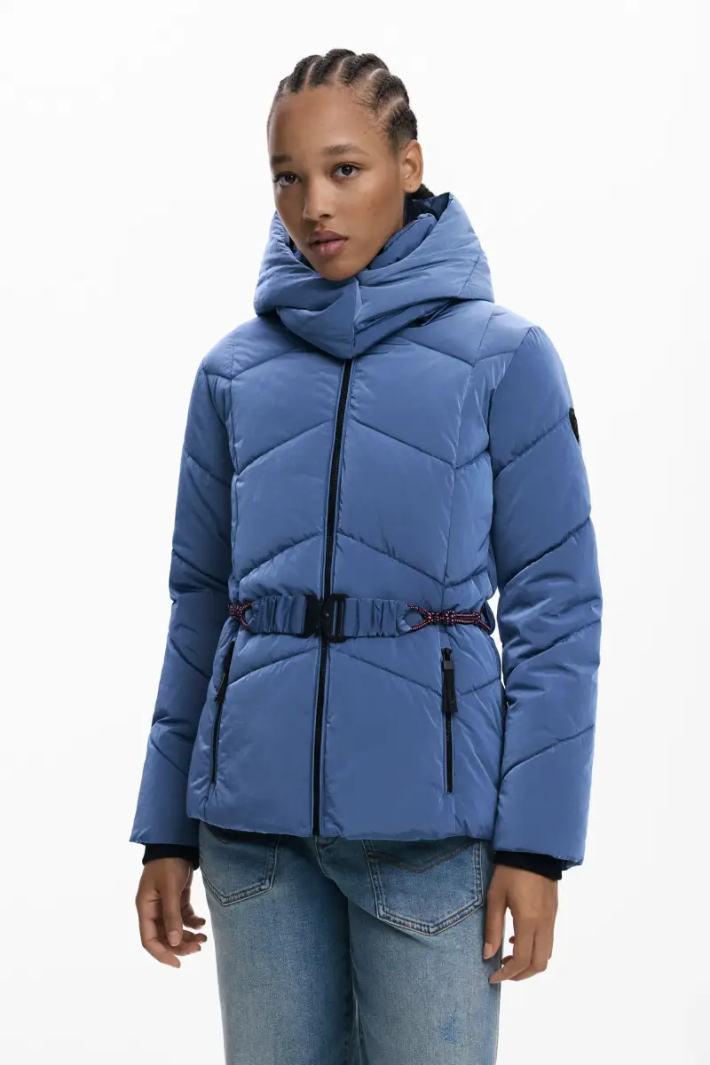 cappotto imbottito corto iridescente BLUE