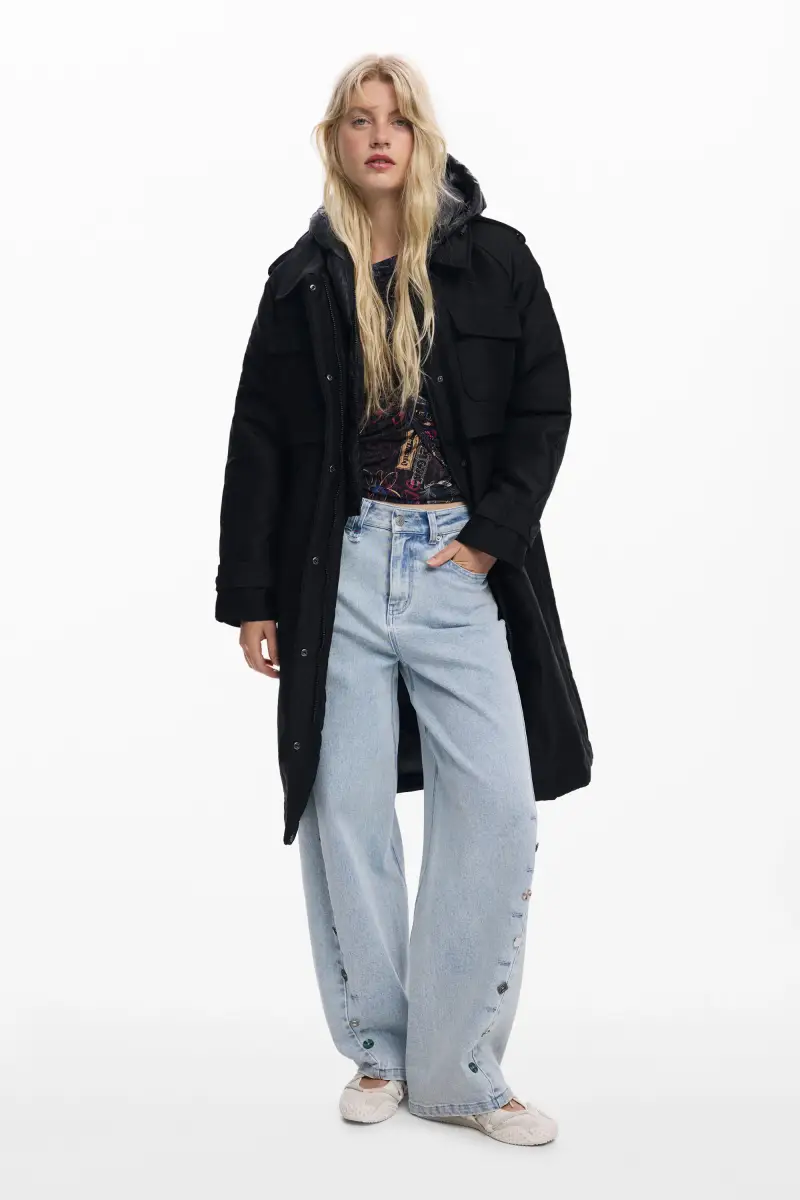 Cappotto imbottito lucido BLACK miniatura 2