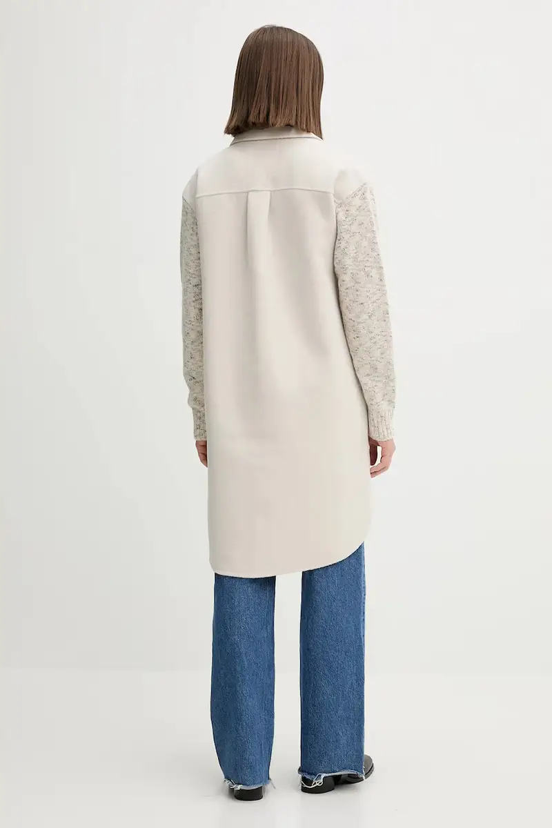 cappotto in lana JINU colore beige 25WWEW59 miniatura 3