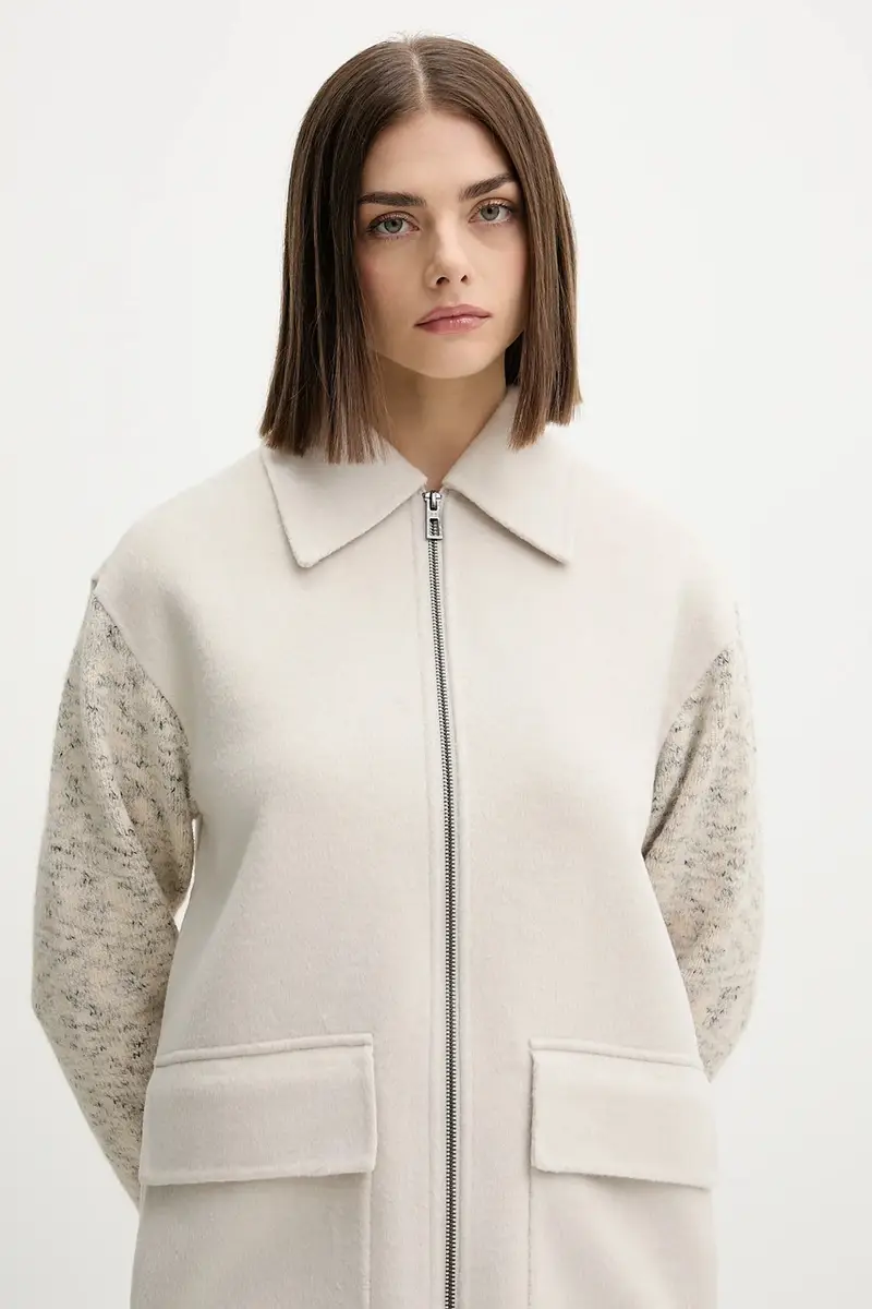 cappotto in lana JINU colore beige 25WWEW59 miniatura 4