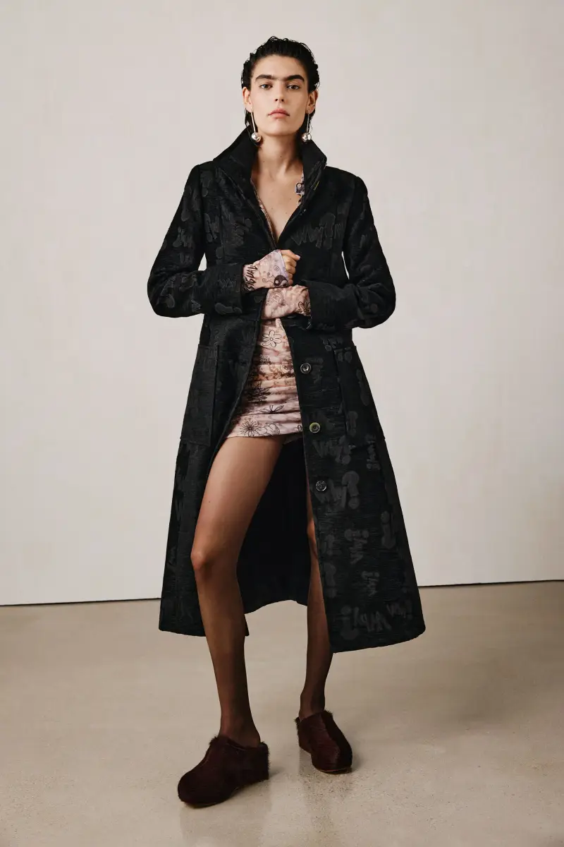 Cappotto jacquard strutturato studio BLACK