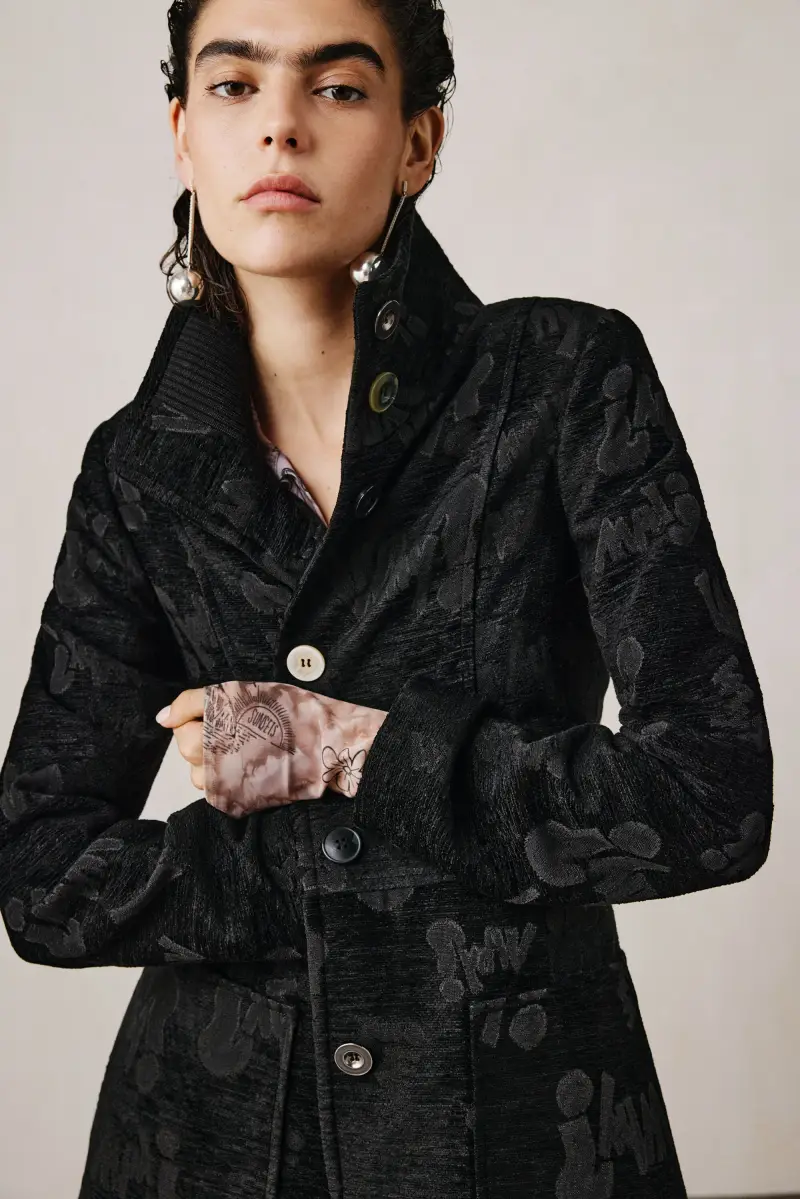 Cappotto jacquard strutturato studio BLACK miniatura 2