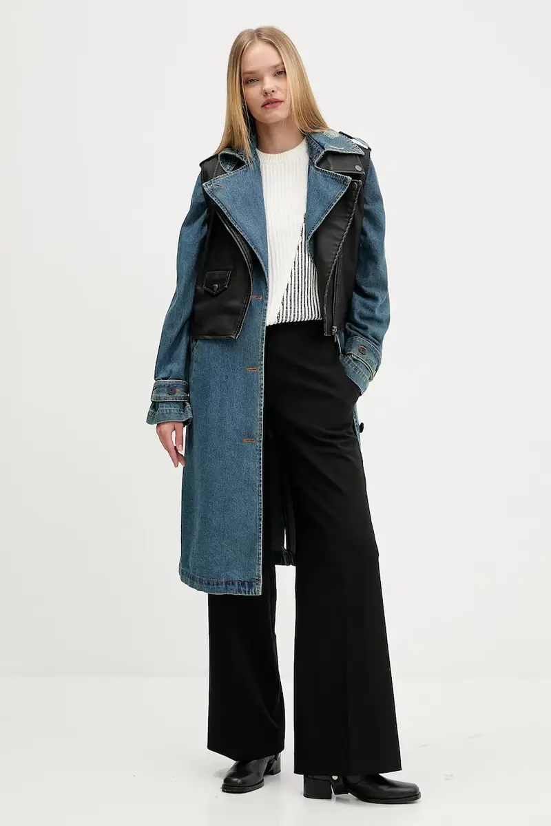 cappotto jeans DENIMBIK colore blu 25WWEW52 miniatura 2