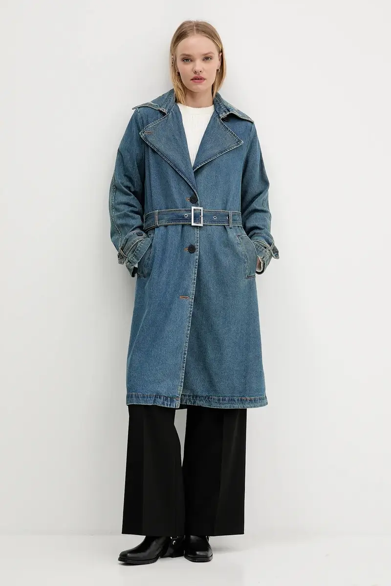 cappotto jeans DENIMBIK colore blu 25WWEW52 miniatura 4