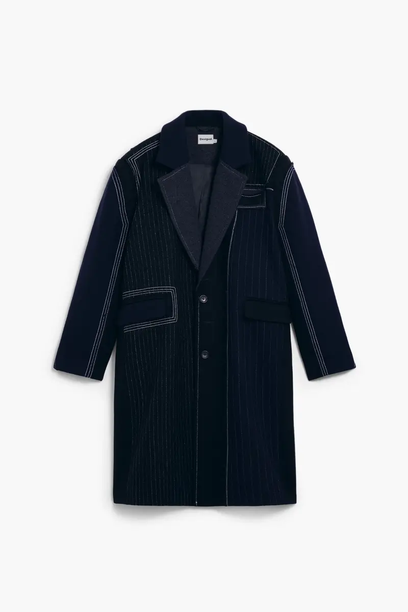 Cappotto lungo a righe BLUE