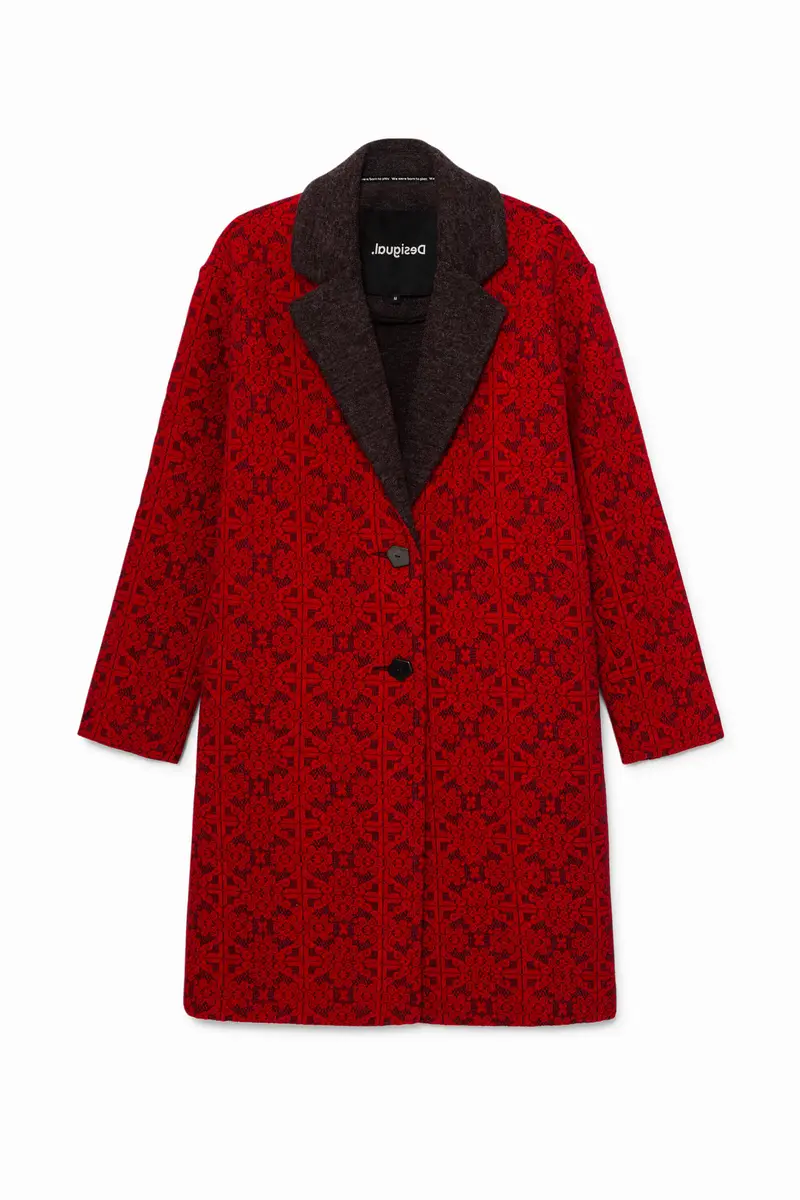 Cappotto lungo in tricot fregi RED