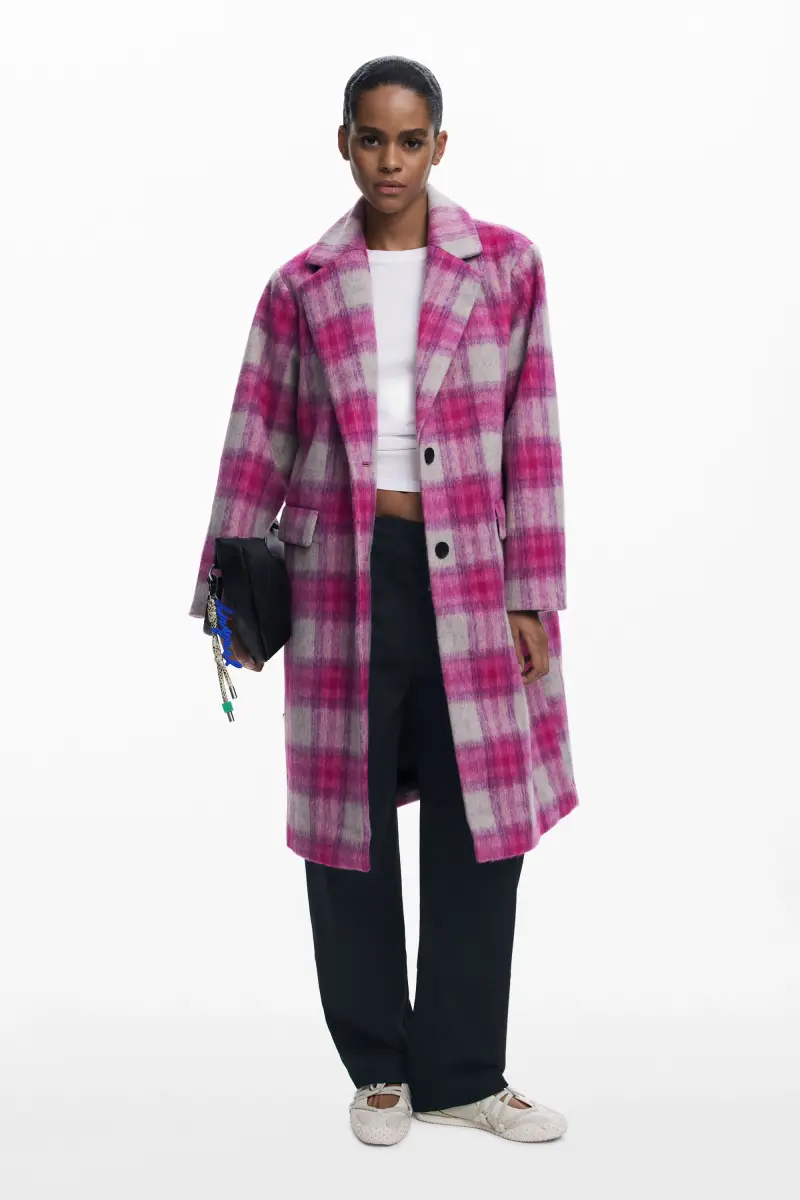 Cappotto tartan rosa RED