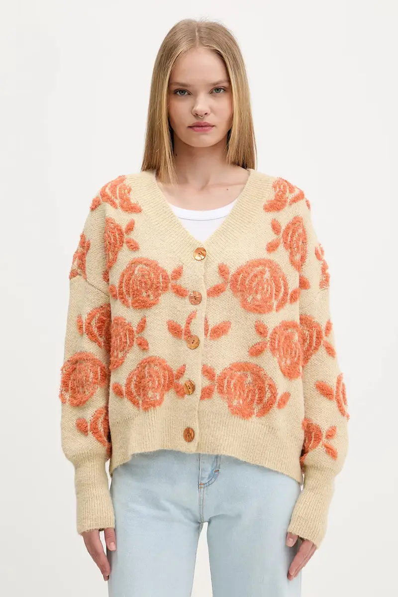 cardigan con aggiunta di lana CARTER colore beige 25WWJF22