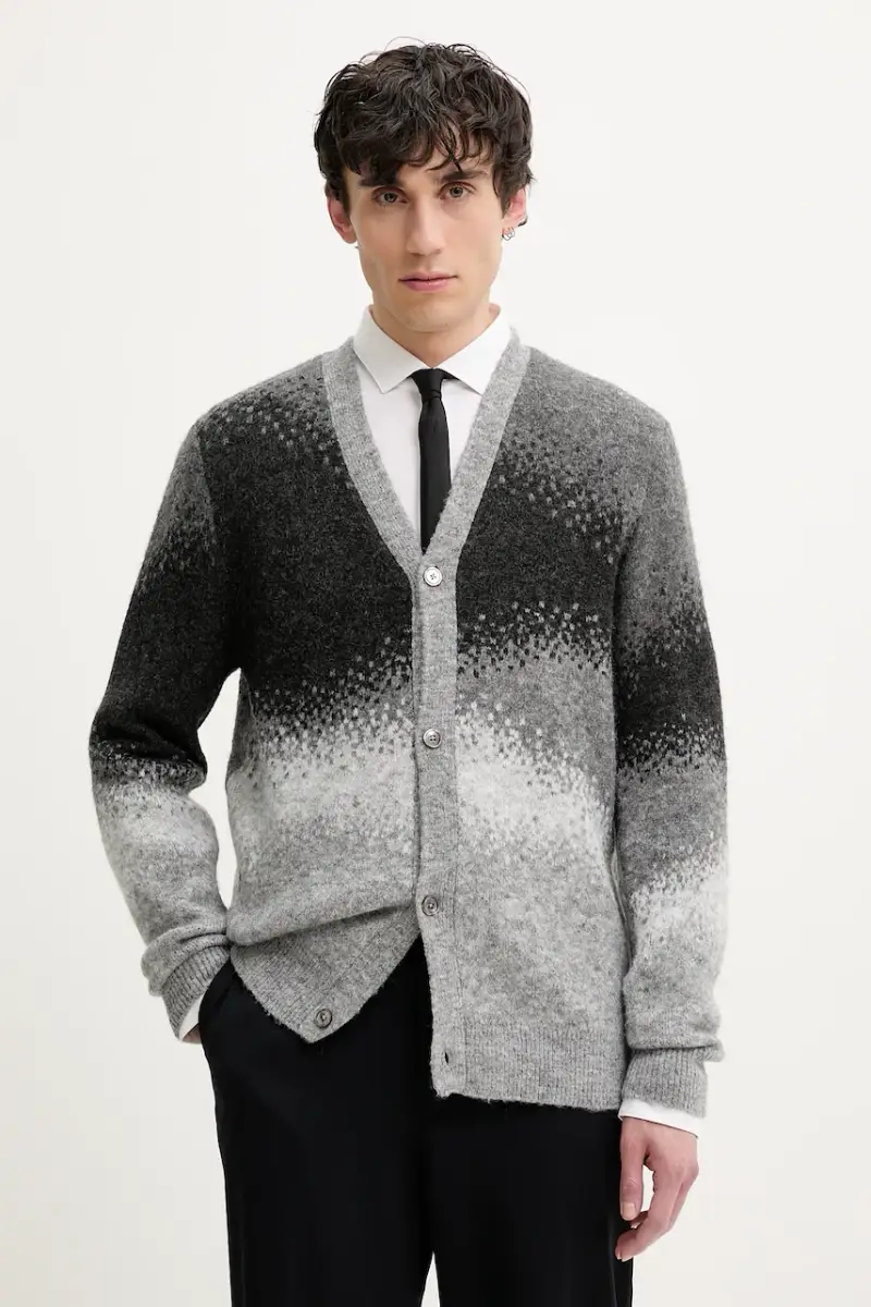 cardigan con aggiunta di lana MANCHESTER colore grigio 25SMJF12