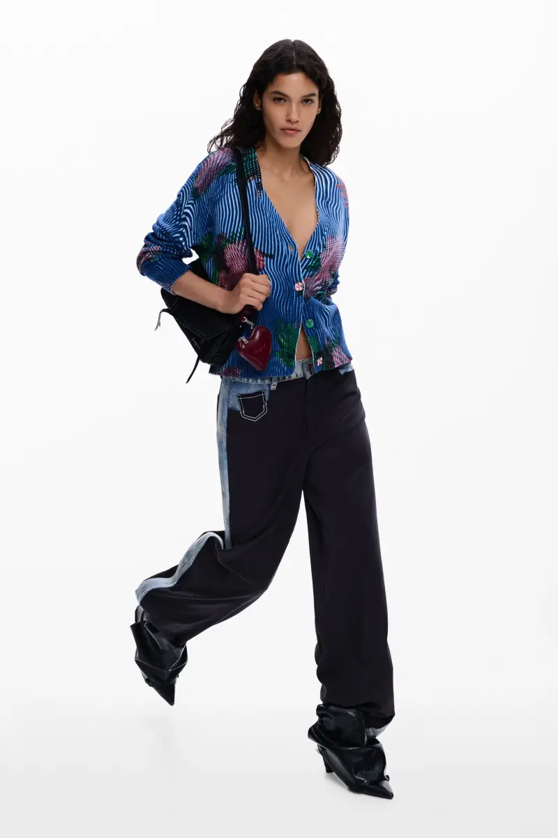 Desigual Cardigan Blu 3870750 miniatura 2