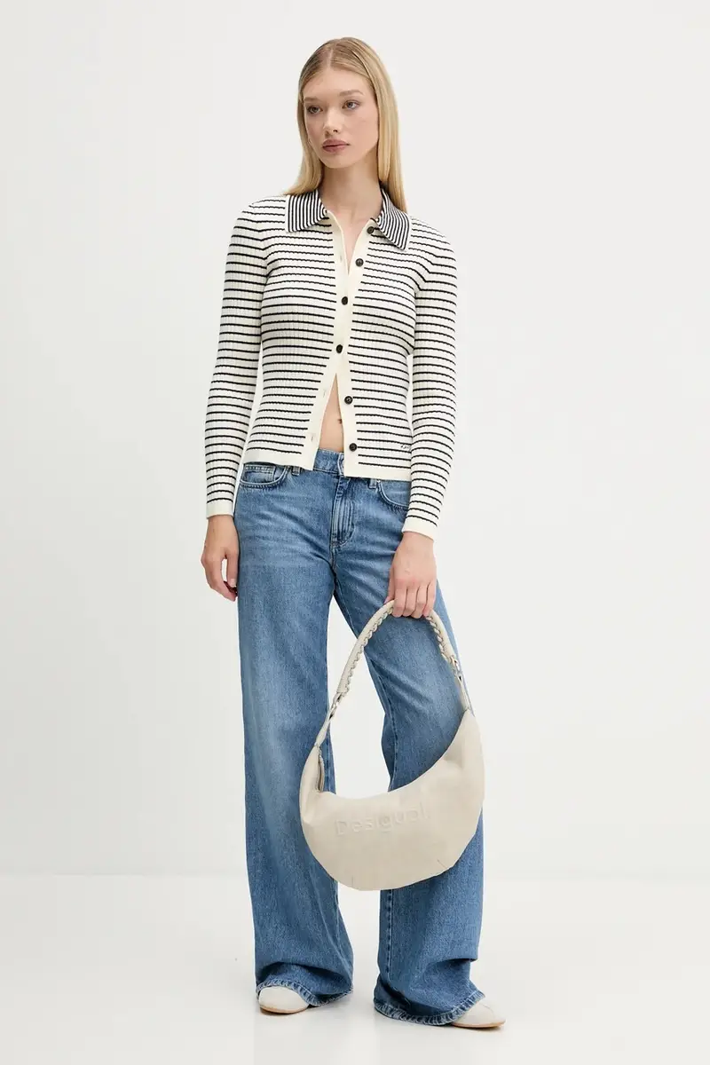 Desigual Cardigan Donna Beige 3242630 miniatura 2