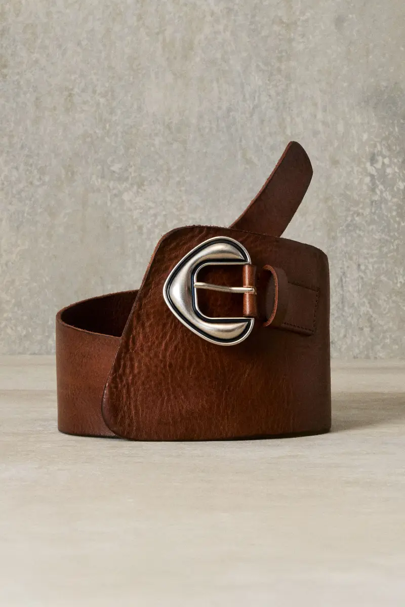 Cintura fascia in pelle studio BROWN miniatura 2