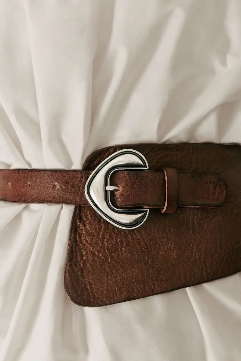 Cintura fascia in pelle studio BROWN