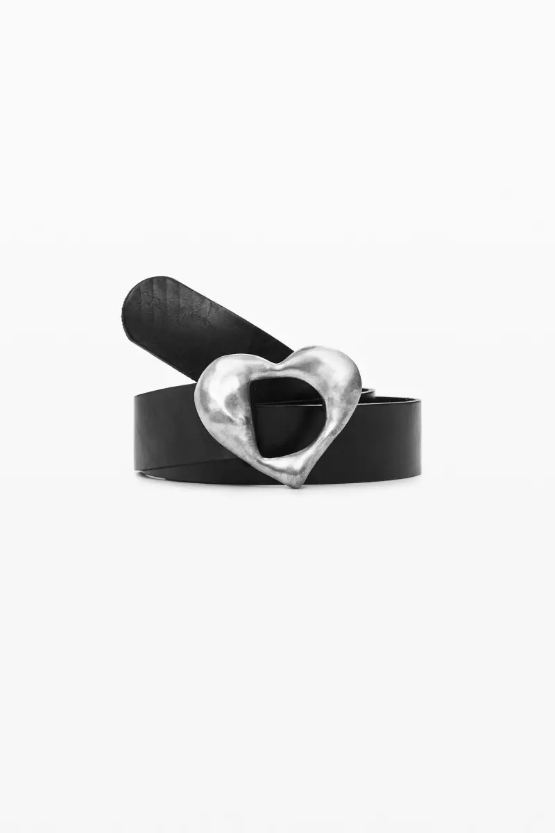 CINTURA IN PELLE CUORE BLACK