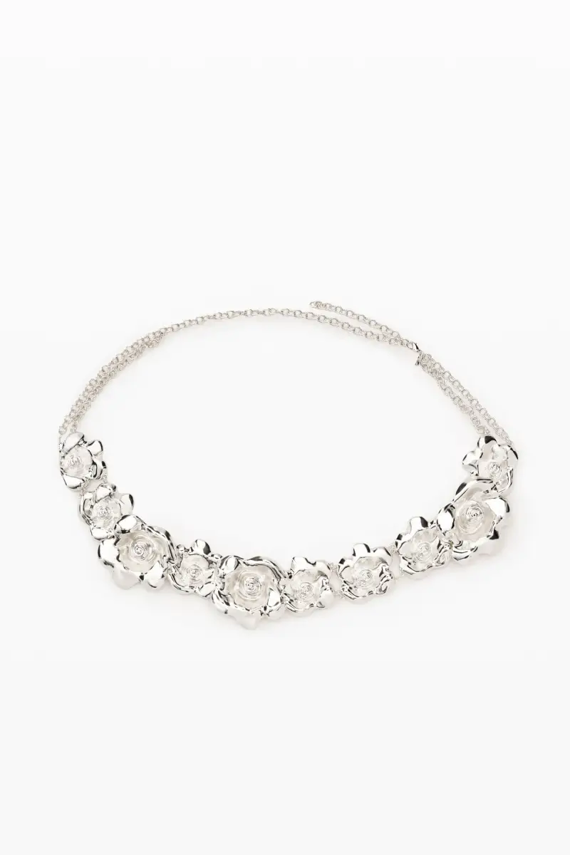 cintura metallica con fiori BLACK