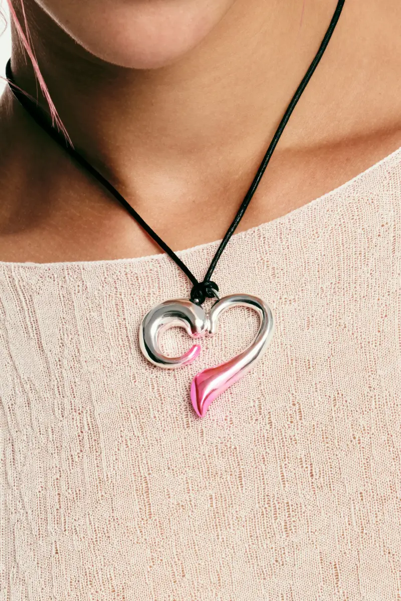 CIONDOLO CUORE CORDINO ZALIO MATERIAL FINISHES miniatura 2