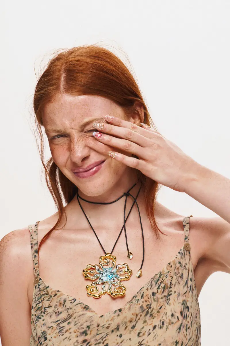 ciondolo fiore zalio BLACK miniatura 2