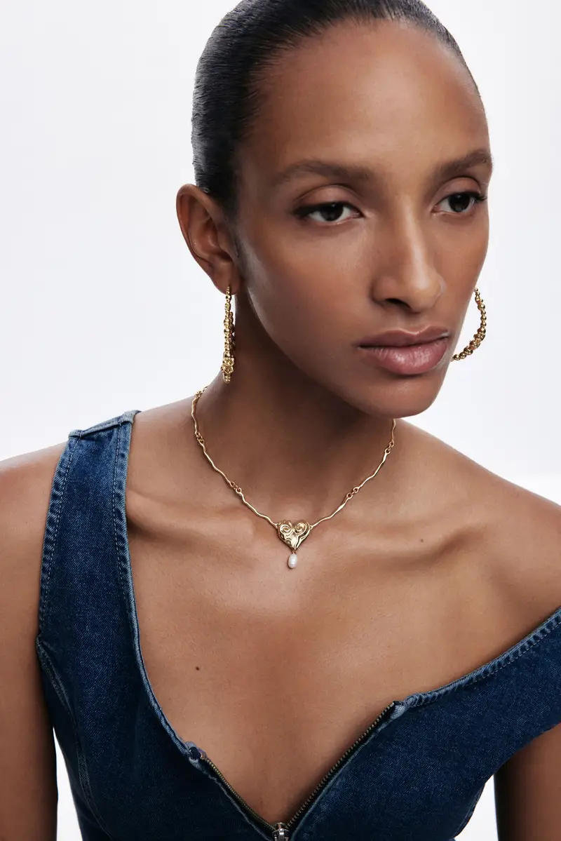 Ciondolo perla placcato oro Zalio MATERIAL FINISHES miniatura 2